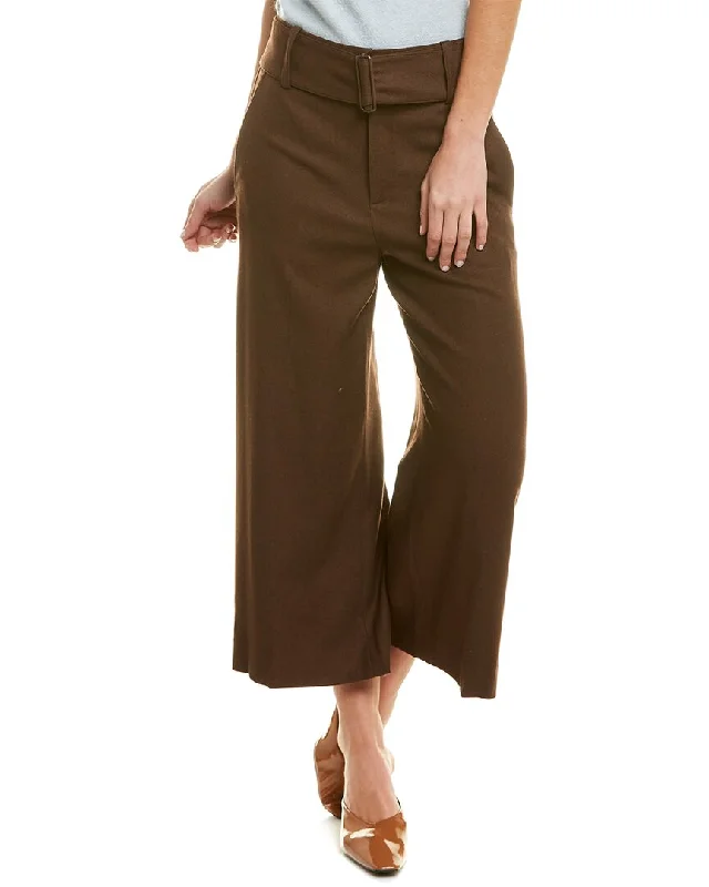 Deal of the Day Vince Wide Leg Belted Wool-Blend Culotte