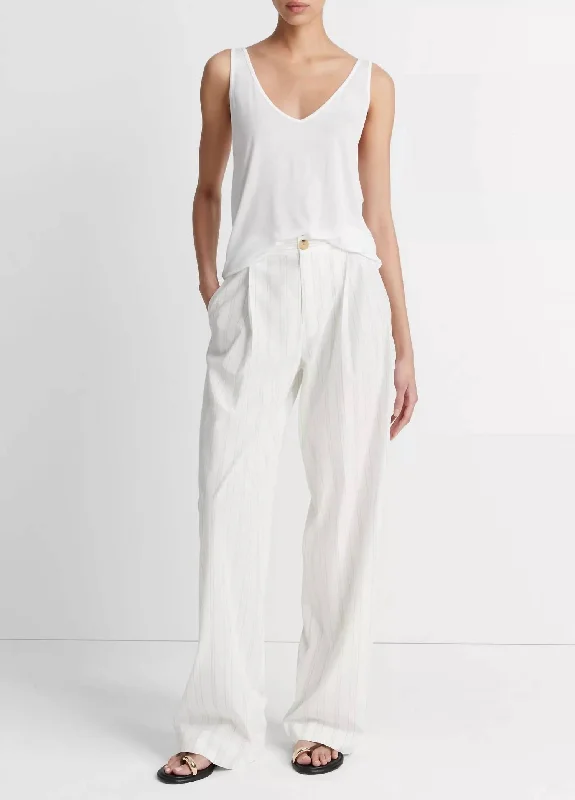 Incredible Offers Striped Pleated Trouser Pants In Pampas Stripe