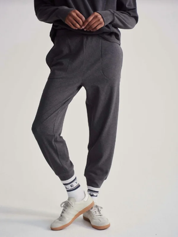Deal Explosion Brushed Rib Slim Cuff Pant 25" In Black Marl