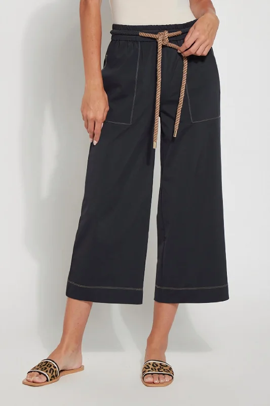 Final Markdown Phoenix Crop Wide Leg Pants In Black