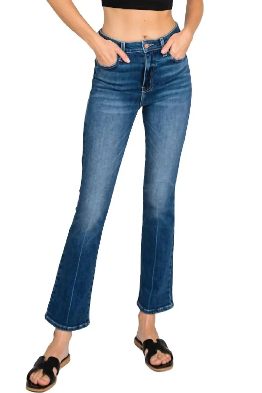 Hot Buy Bambino Creased Line Cropped Baby Flare Jeans In Dark