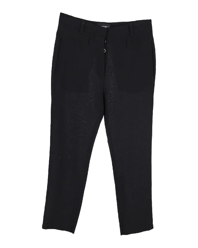Bargain Alert Ann Demeulemeester Straight Leg Pants in Black Wool