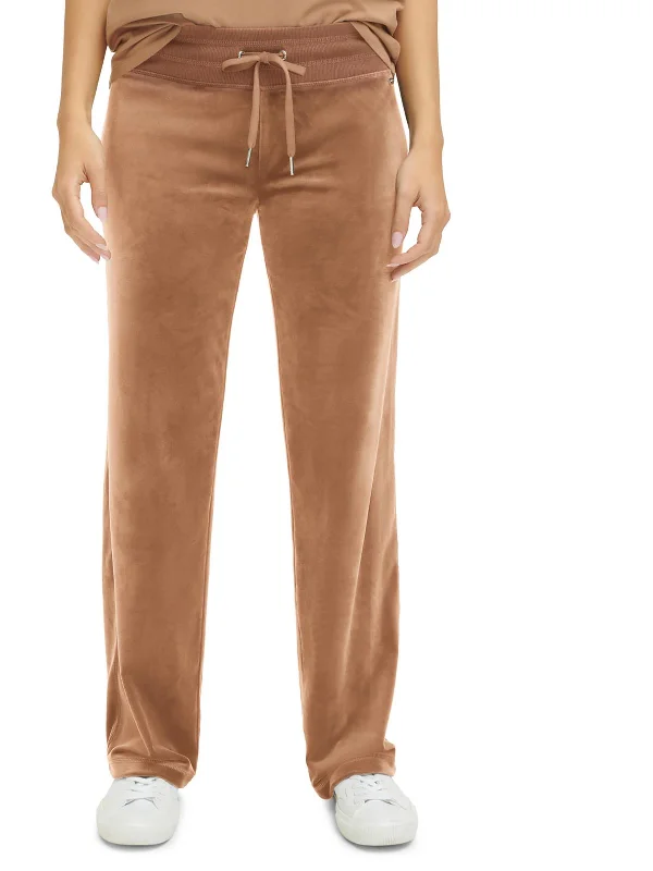 Value Pack Plus Womens Velour Drawstring Wide Leg Pants