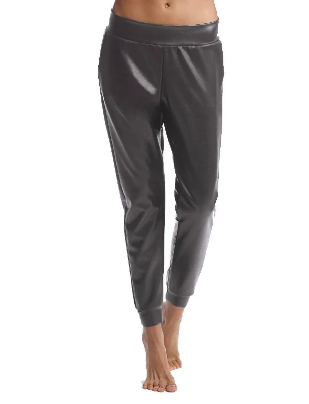 Final Markdown Faux Leather Jogger In Grey