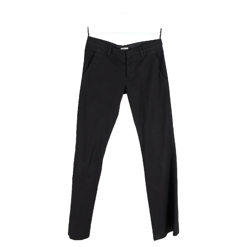 Weekend Special Miu Miu Low Waist Trousers in Black Cotton