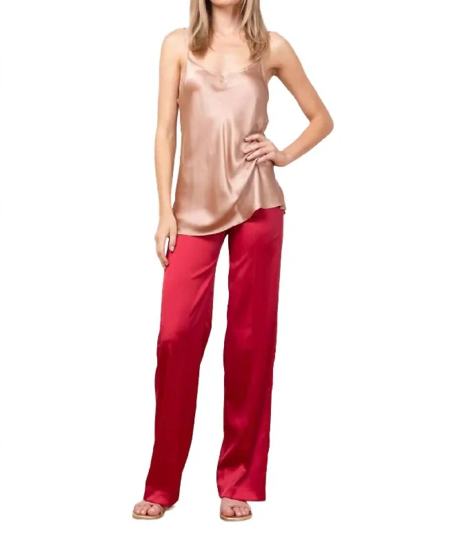 Early Access Flavia Satin Pant In Red