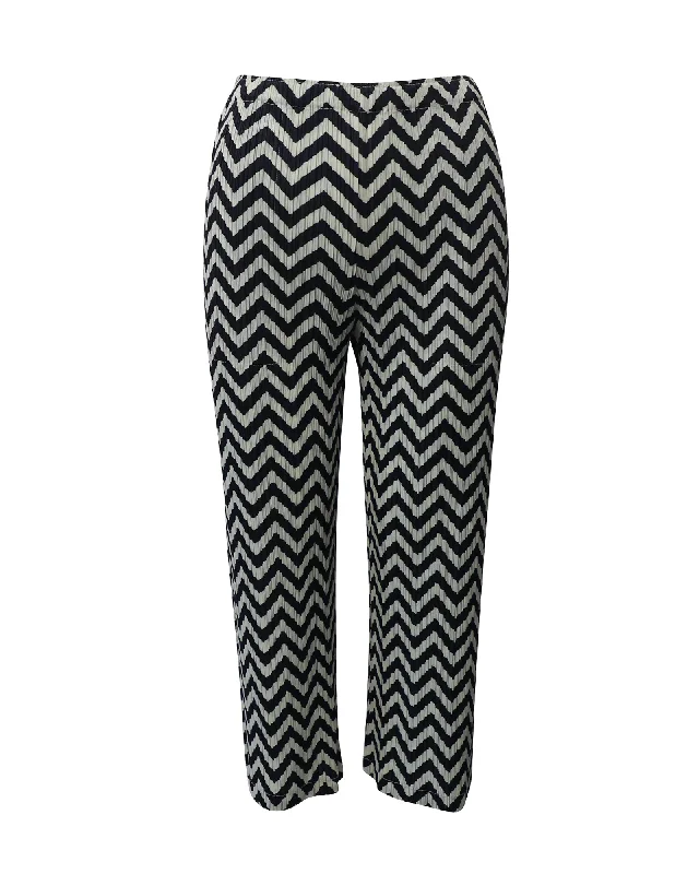 Crazy Savings Pleats Please Zigzag Print Pants in Multicolor Polyester