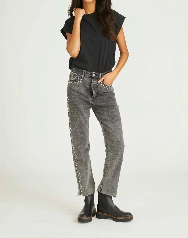 Deal Zone Royce X Blizzard Studded Jeans In Charcoal Denim
