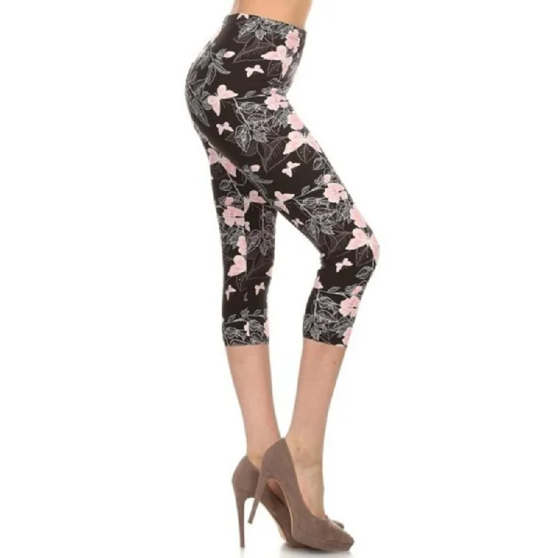 Weekend Deals That Sparkle Multi-color Print, Cropped Capri Leggings In A Fitted Style With A Banded High Waist