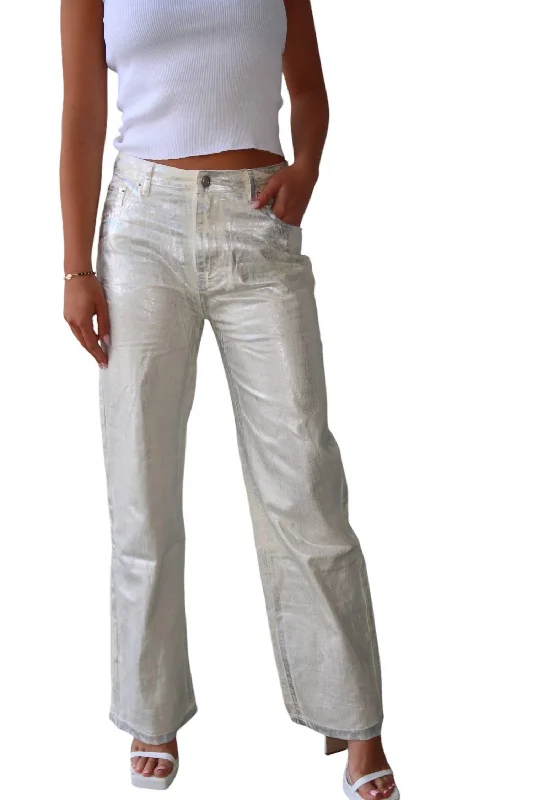 Online Exclusive Star Girl Pants In Silver