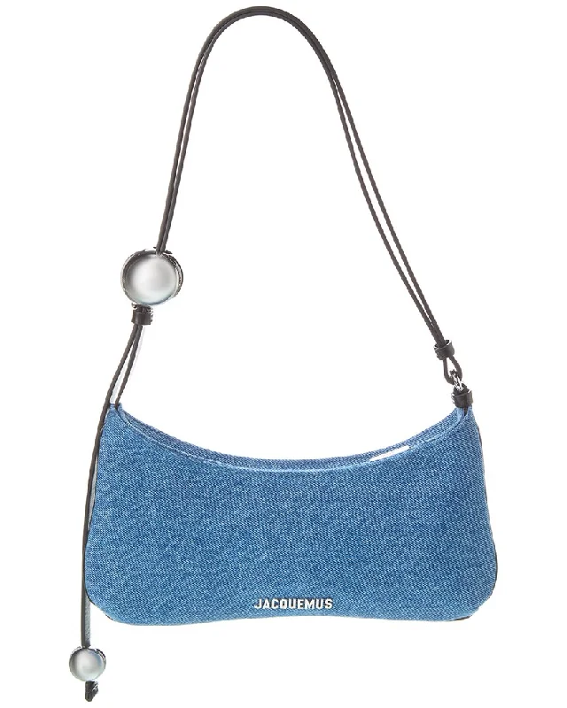 Big Deal Jacquemus Le Bisou Perle Denim & Leather Hobo Bag