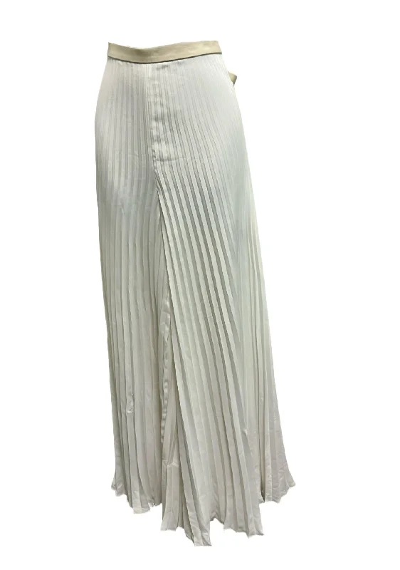 Unbeatable Prices Women's Pleated Wide Pant With Leather Waist In Cream