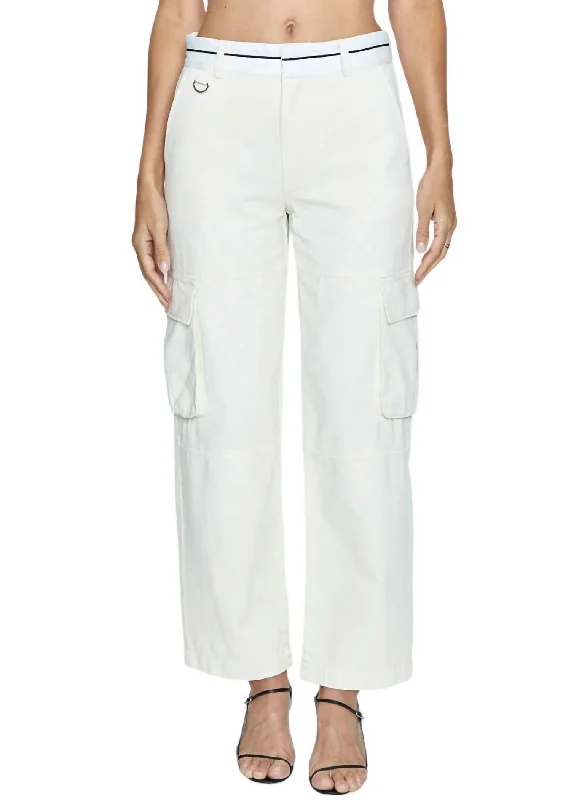 The Best Prices Addie High Rise Cargo Trouser In Eggshell
