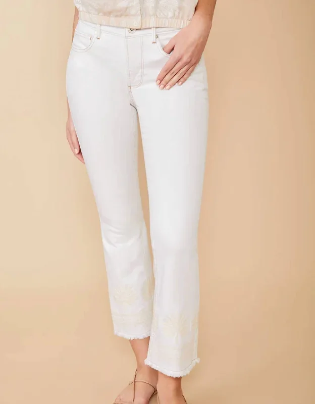 Deep Discounts Ellington Kick Flare Jean In Pearl White