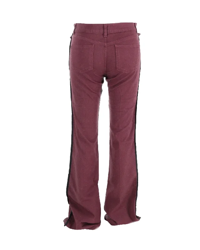 Weekend Savings Bonanza Alexander McQueen Flared Jeans in Burgundy Cotton