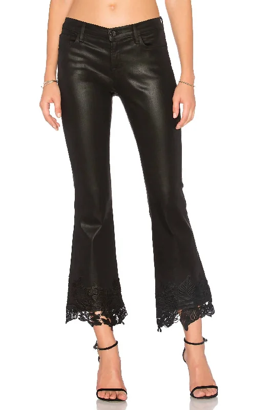 Customer Appreciation Sale Selena Mid Rise Crop Boot Jeans In Black Lace