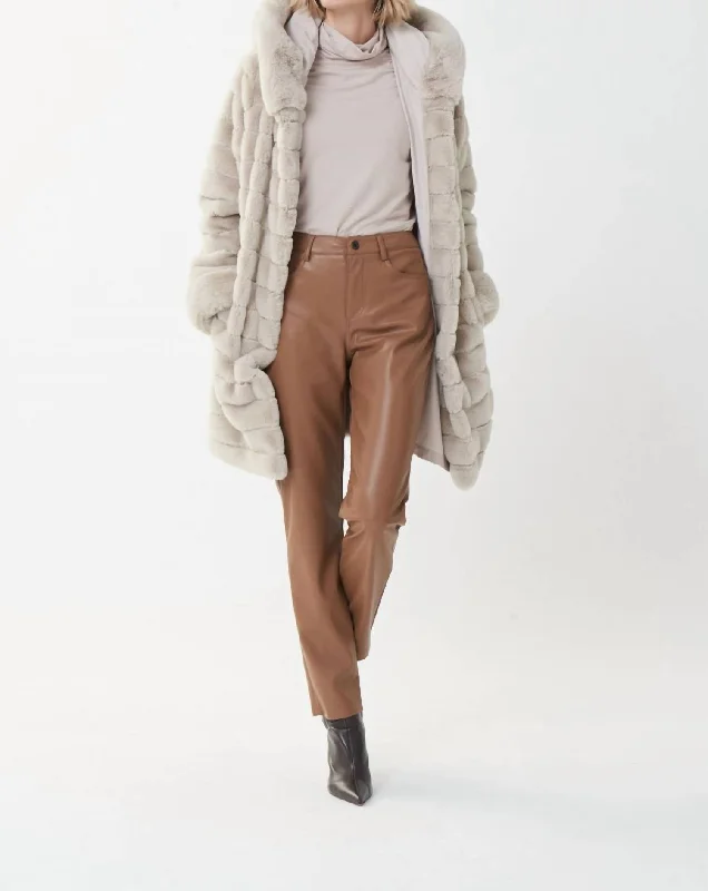 Discount Extravaganza Faux Leather Pant In Nutmeg