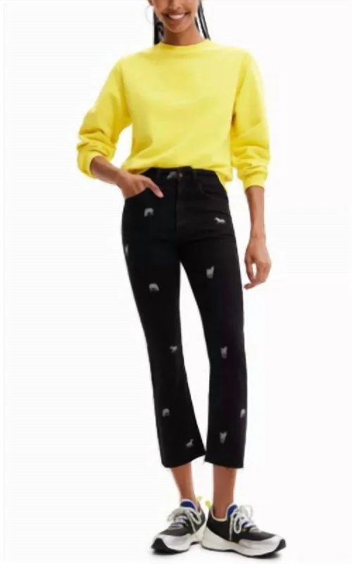 Sale Event Cropped Flared Jean In Black