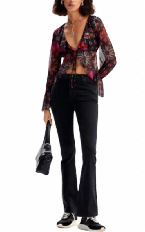 Deal Alert Desigual Rhinestone Flare Leg Jean In Black