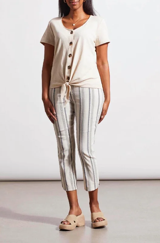 Your Weekend, Your Savings Pull-On Striped Capri In French Oak