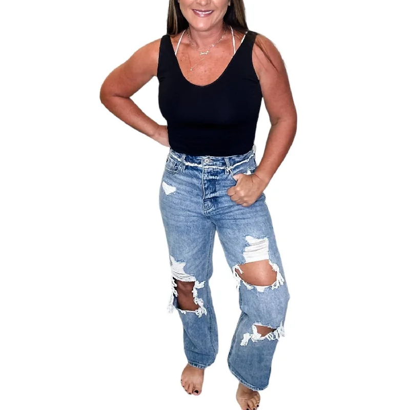 Special Discount Sylvie Ultra High Rise 90's Boyfriend Jeans In Blue