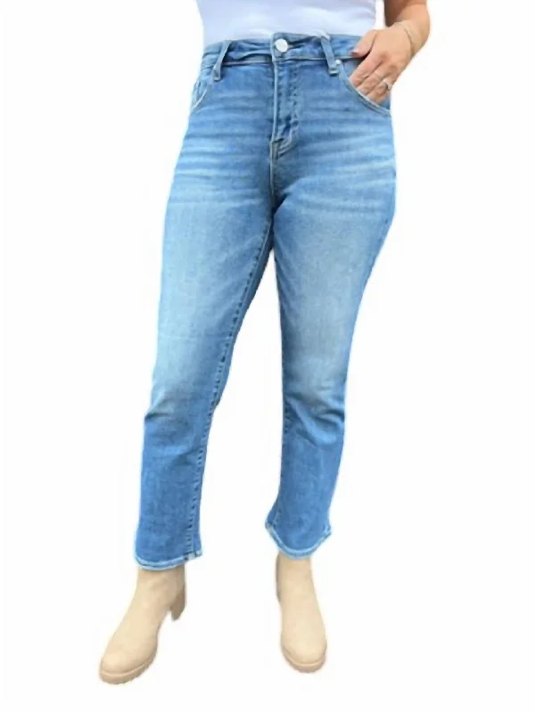 Seasonal Clearance Mid Rise Cropped Flare Jeans In Medium Wash