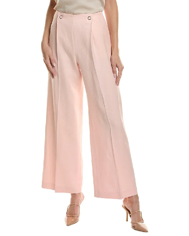 Final Clearance Hugo Boss womens  Tapito Linen-Blend Pant, 6P, Pink