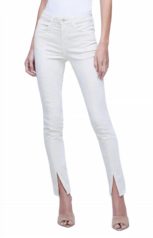 Big Savings Jyothi Split Ankle Skinny Jeans In Champagne