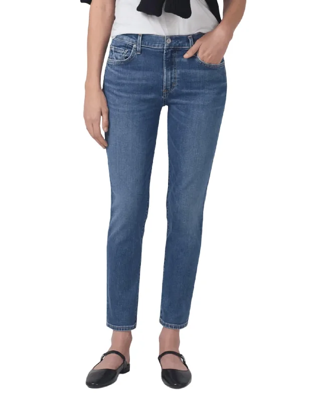 Limited Supply Ella Mid Slim Crop Jean In Sundial
