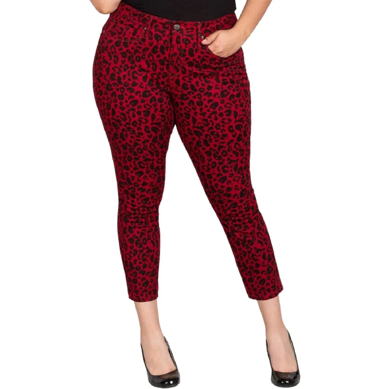 Friends and Family Sale Leopard Print Jeans In Red