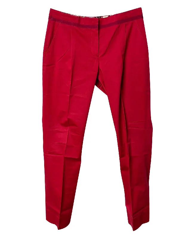 Today's Deal Salvatore Ferragamo Trousers in Red Cotton