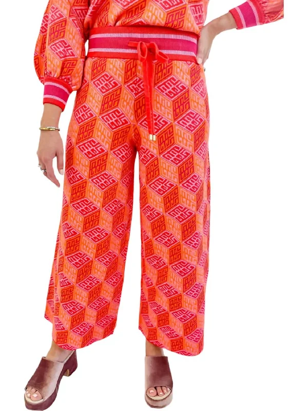 Mega Sale Teddy Crop Trouser In Bright Block