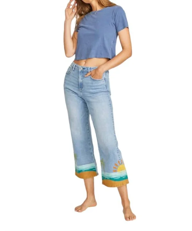 Daily Specials Charlee Crop Wide Leg In Golden Hour