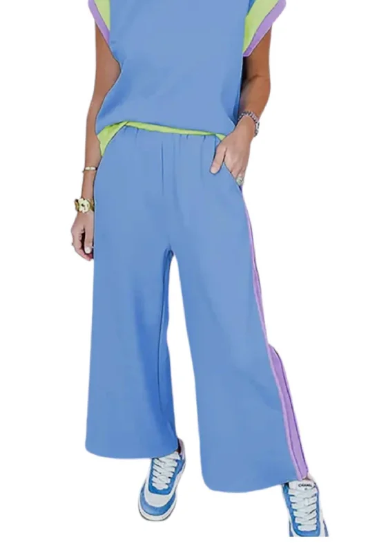 Unmissable Sale Sporty Scuba Pants In Pale Blue