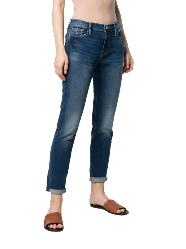 Super Deal Le Garcon Rolled Raw After Jeans In Azur