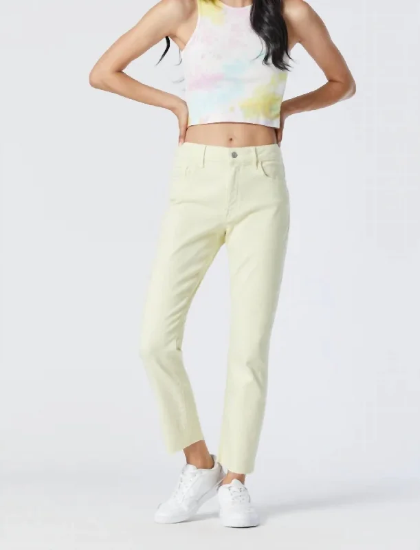 Blowout Deals Viola Cropped Straight Leg Jeans In Tender Yellow La Vintage