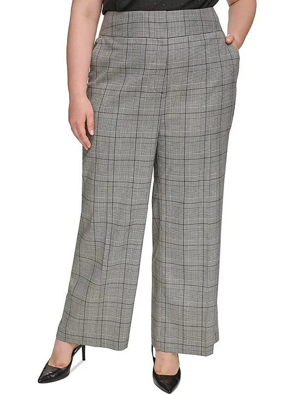 Bargain Blast Plus Womens Houndstooth Business Dress Pants