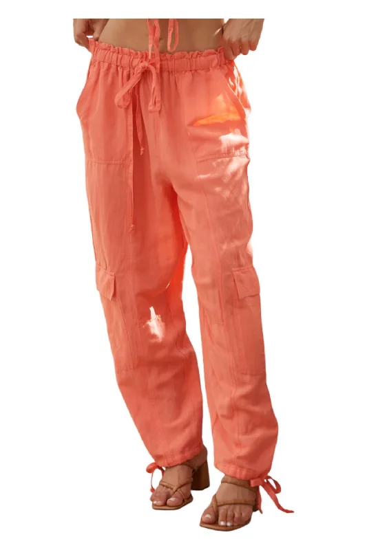Major Deal Nocelle Cargo Pants In Coral