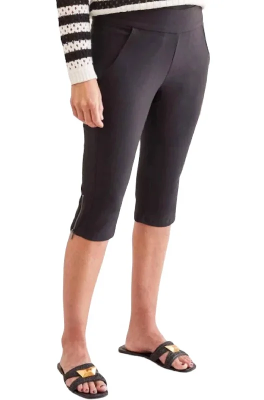 Midnight Madness Flatten It Pull On Capri Pants In Black