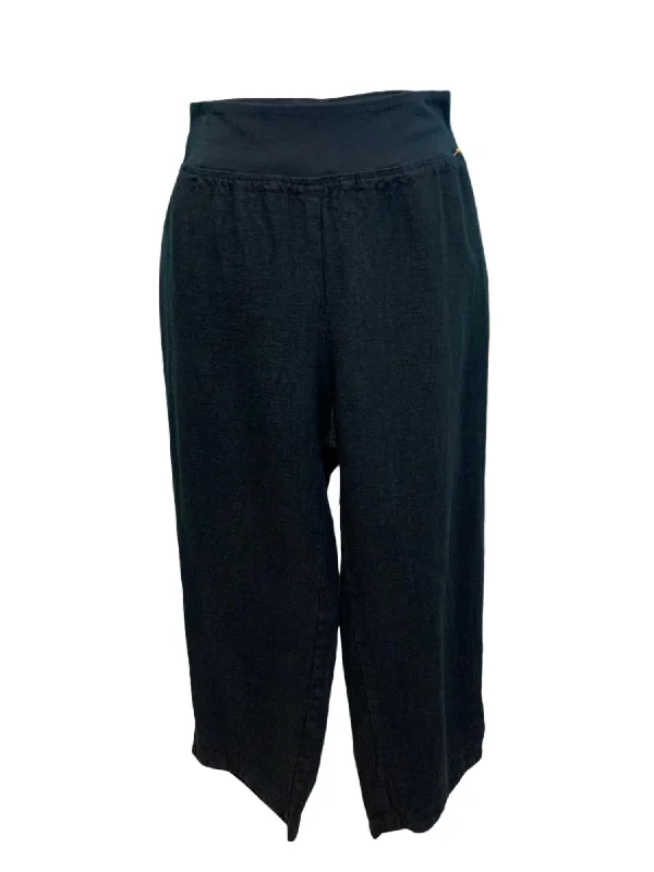 Weekend Steals Await Women's Linen Capri Easy Pants In Black