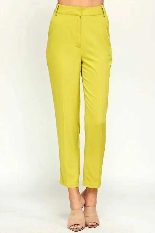 Weekend Savings Spectacular Lime High Waisted Pants In Lime Green