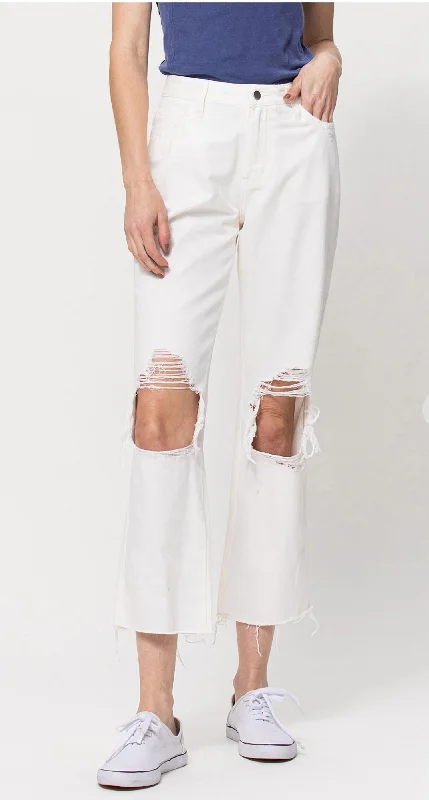 YEAR-End Sale 90S Vintage Ankle Straight Jeans In White