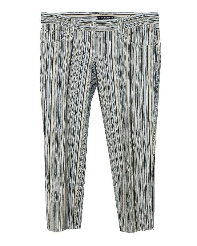 Reduced Price Dolce & Gabbana Striped Pants In Multicolored Cotton