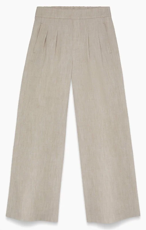 Weekend Deals That Please 31' Bi-Stretch Twill Wide Leg Pant In Biscotti Heather