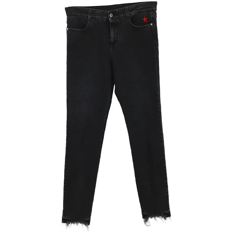 Weekend Offers That Excite Stella McCartney Raw Hem Jeans in Black Cotton Denim