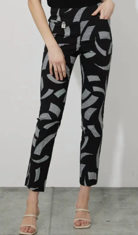 One-Day Only Geo Print Pants In Black Vanilla