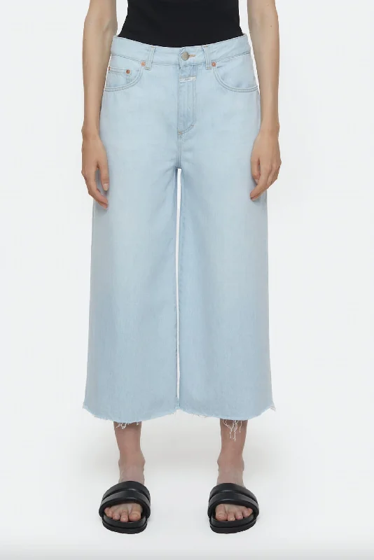 Special Savings Lyna Wide Cropped Jeans In Light Blue
