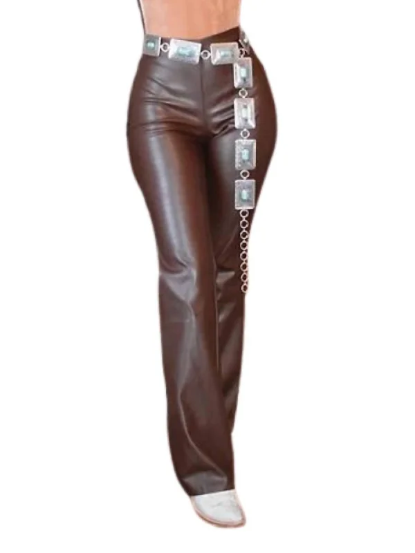 Hurry In Wide Leg Faux Pants In Dark Brown