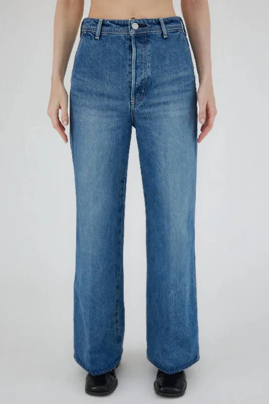 Early Bird Women's Cambria Centerpress Wide Leg Jeans In Blue