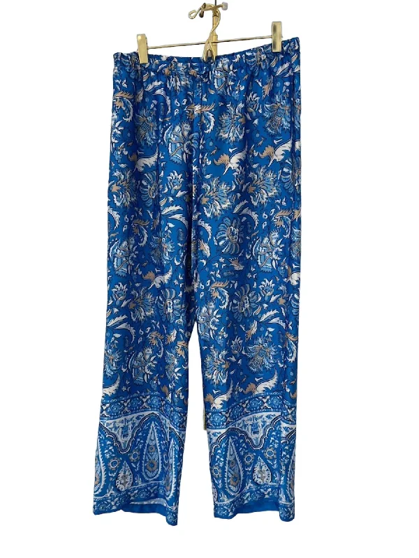 Closeout Lori Pant In Batik Floral Border Royal